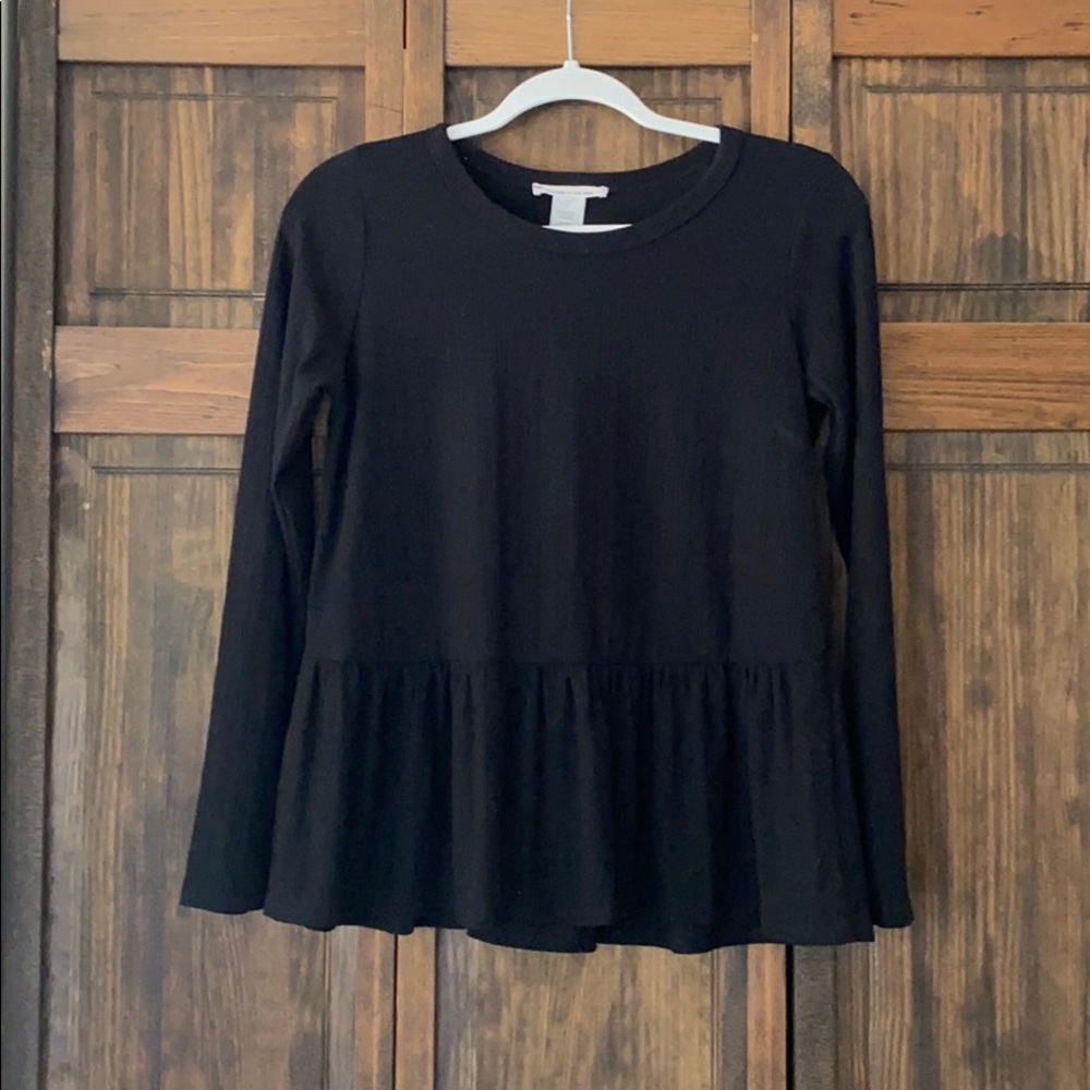 Caution to the Wind Long Sleeve Peplum Top